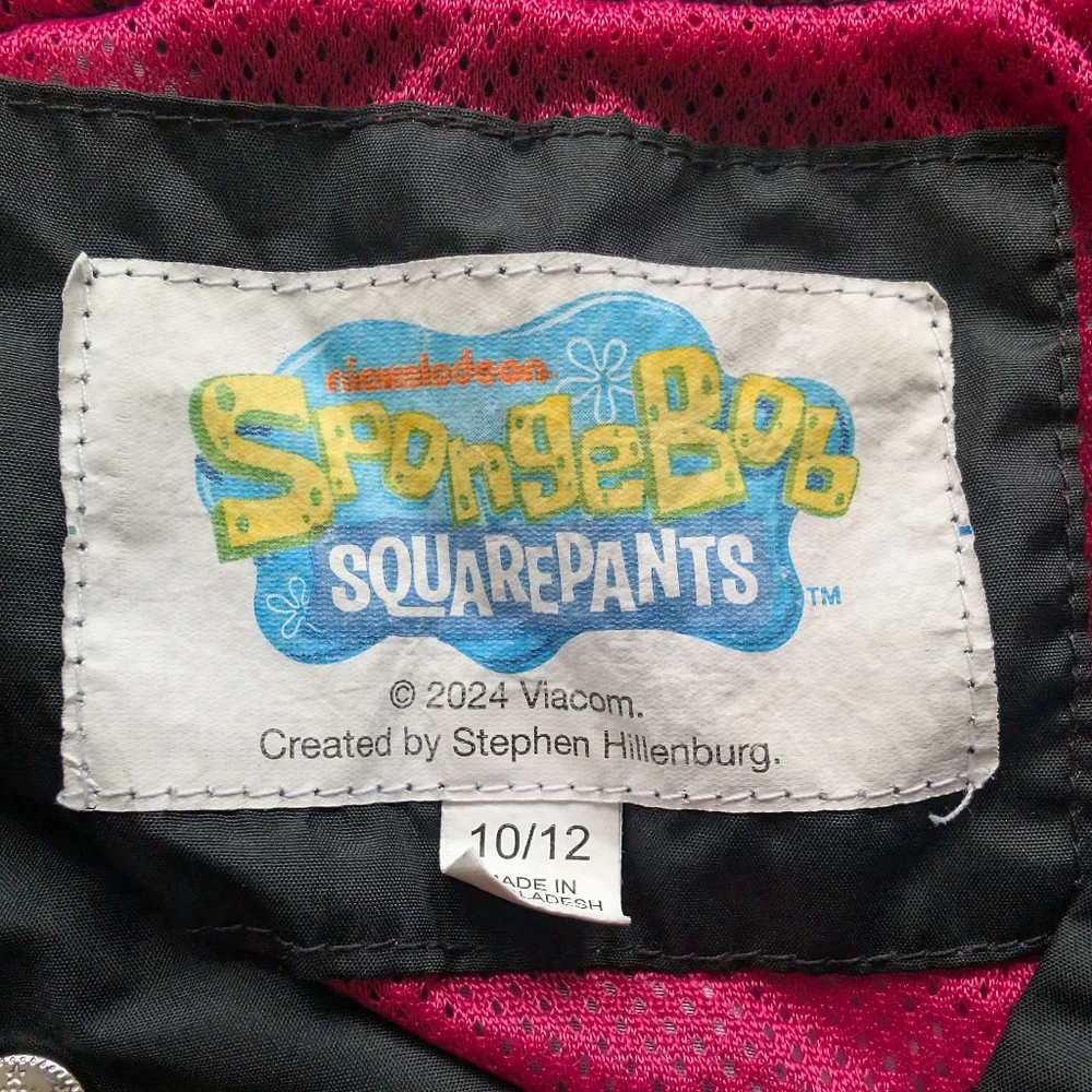 SpongeBob SquarePants kids jacket 2024 Viacom youth 10/12 Nickelodeon